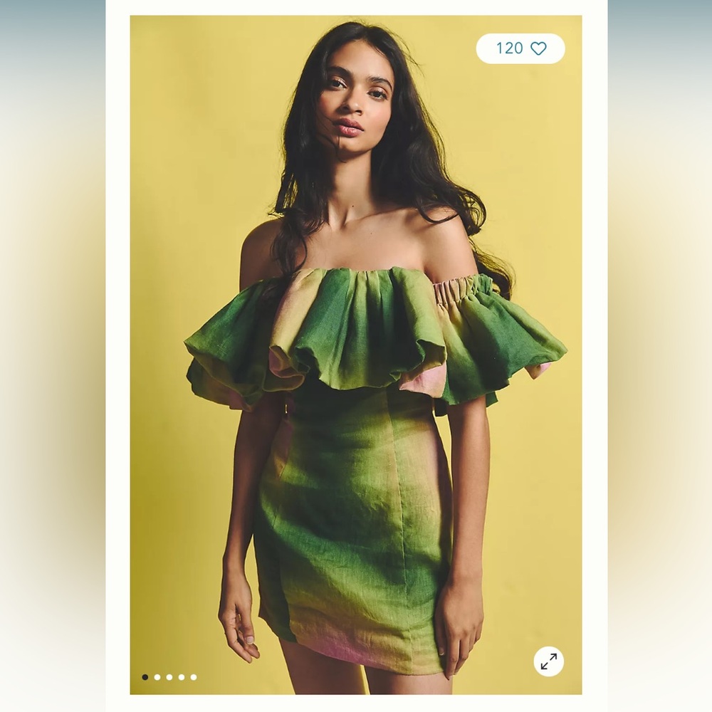 The Wolf Gang Off-The-Shoulder Tie-Dye Mini Dress